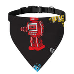Vintage Robot Pattern Print Over The Collar Dog Bandana