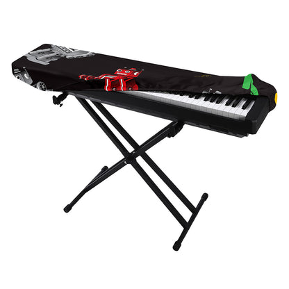 Vintage Robot Pattern Print Piano Keyboard Cover