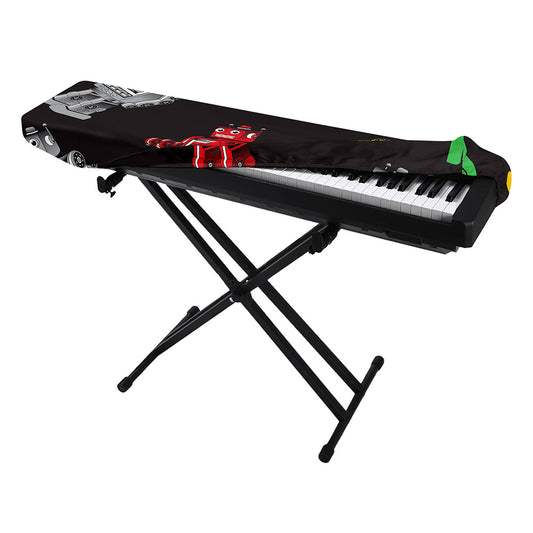 Vintage Robot Pattern Print Piano Keyboard Cover