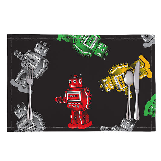 Vintage Robot Pattern Print Placemat