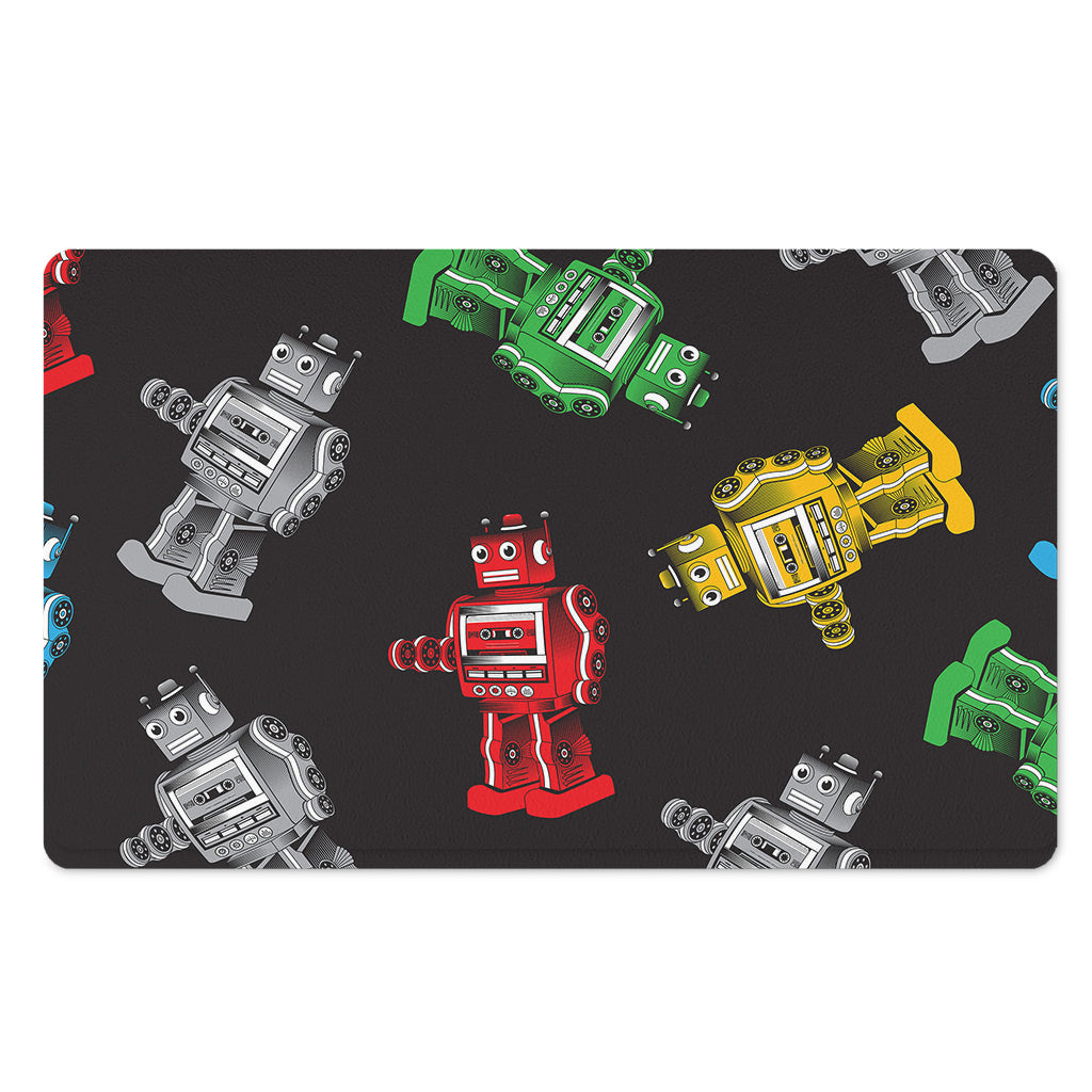 Vintage Robot Pattern Print Polyester Doormat