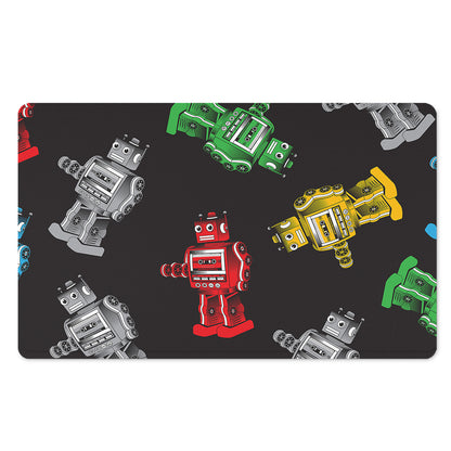 Vintage Robot Pattern Print Polyester Doormat