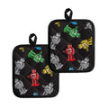 Vintage Robot Pattern Print Pot Holders