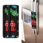 Vintage Robot Pattern Print Refrigerator Handle Covers