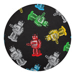 Vintage Robot Pattern Print Round Blanket