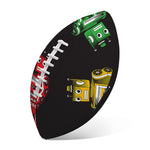 Vintage Robot Pattern Print Rugby Ball