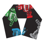 Vintage Robot Pattern Print Scarf