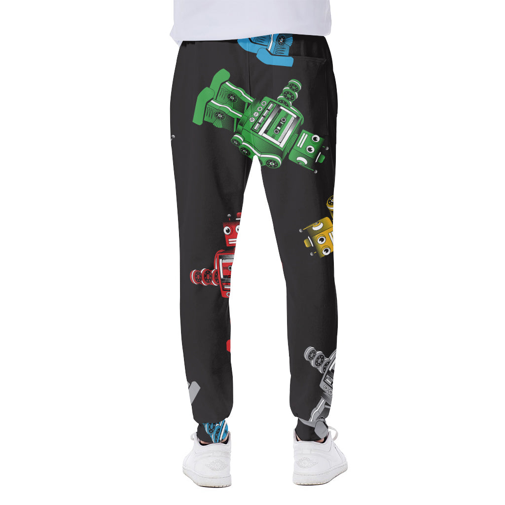 Vintage Robot Pattern Print Scuba Joggers