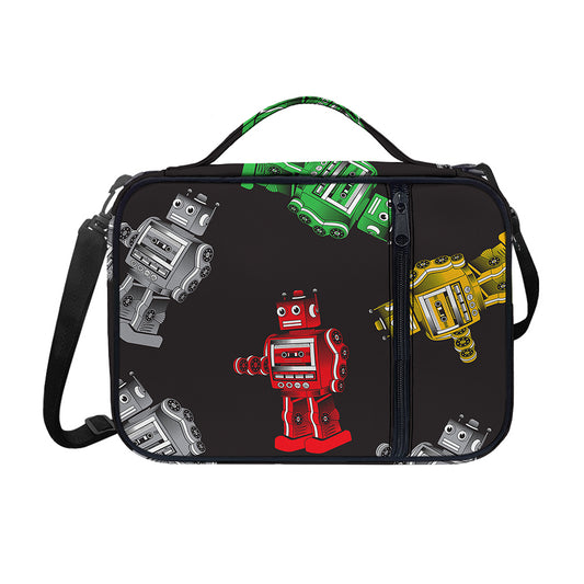 Vintage Robot Pattern Print Shoulder Strap Bible Bag