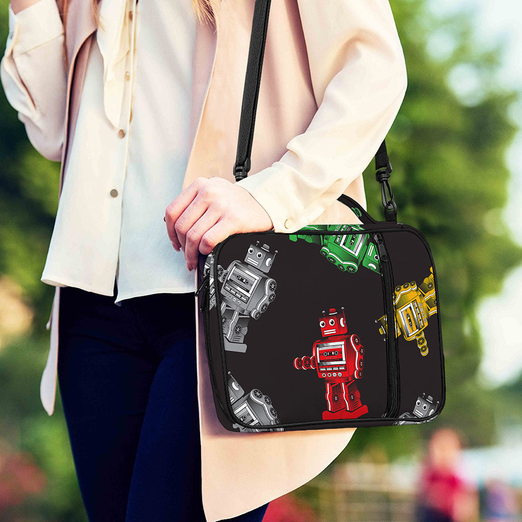 Vintage Robot Pattern Print Shoulder Strap Bible Bag