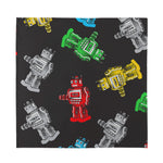 Vintage Robot Pattern Print Silk Bandana