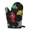 Vintage Robot Pattern Print Single Oven Mitt
