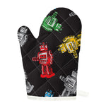 Vintage Robot Pattern Print Single Oven Mitt