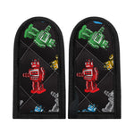 Vintage Robot Pattern Print Skillet Handle Cover