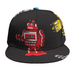 Vintage Robot Pattern Print Snapback Cap