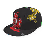 Vintage Robot Pattern Print Snapback Cap