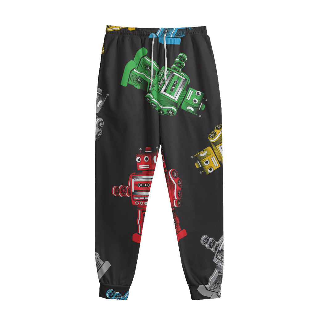 Vintage Robot Pattern Print Sweatpants