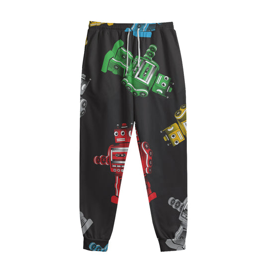 Vintage Robot Pattern Print Sweatpants