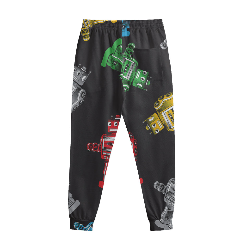 Vintage Robot Pattern Print Sweatpants
