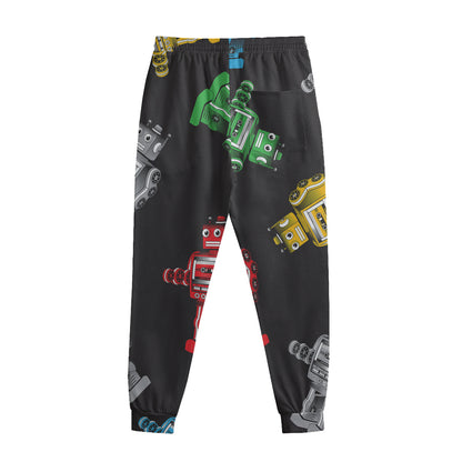 Vintage Robot Pattern Print Sweatpants