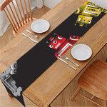 Vintage Robot Pattern Print Table Runner