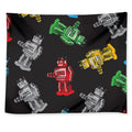 Vintage Robot Pattern Print Tapestry