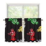 Vintage Robot Pattern Print Tier Curtains