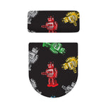 Vintage Robot Pattern Print Toilet Lid And Tank Cover Set