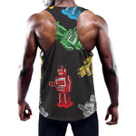 Vintage Robot Pattern Print Training Tank Top