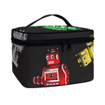 Vintage Robot Pattern Print Travel Makeup Bag