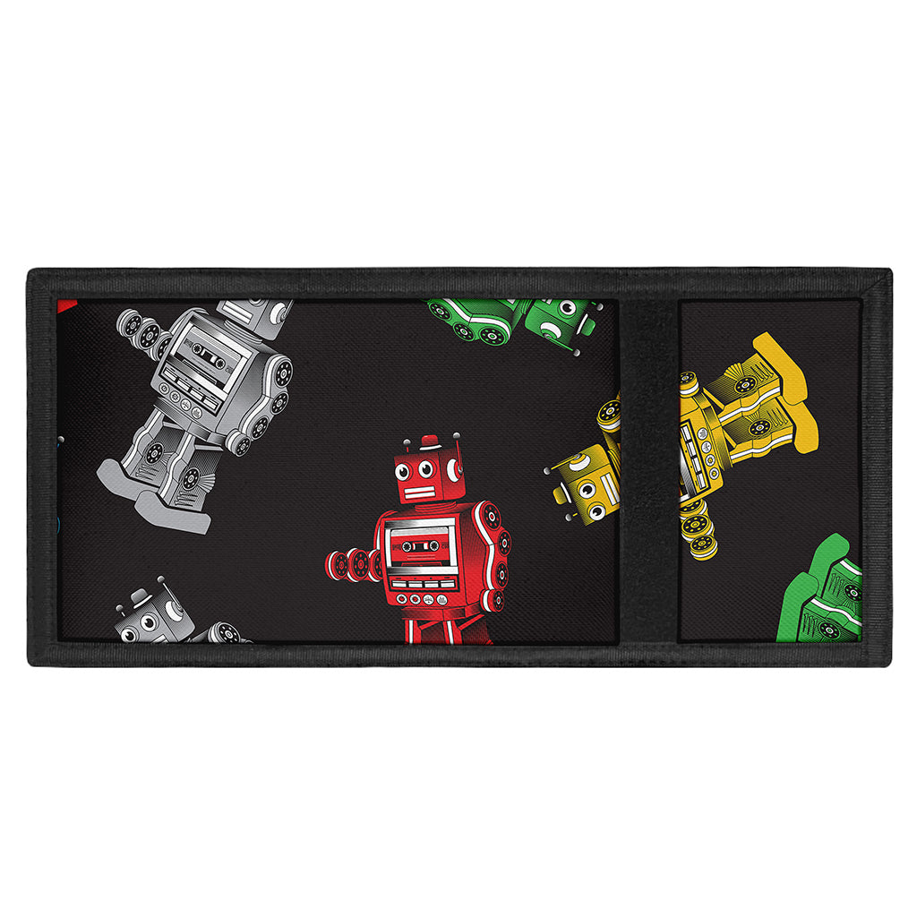 Vintage Robot Pattern Print Trifold Wallet