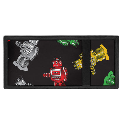 Vintage Robot Pattern Print Trifold Wallet