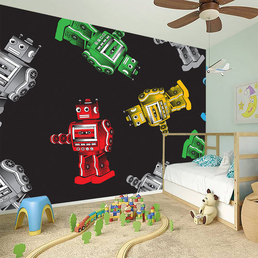 Vintage Robot Pattern Print Wall Sticker