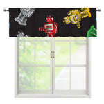 Vintage Robot Pattern Print Window Valance
