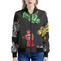 Vintage Robot Pattern Print Women's Bomber Jacket