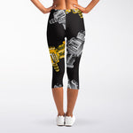 Vintage Robot Pattern Print Women's Capri Leggings