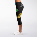 Vintage Robot Pattern Print Women's Capri Leggings