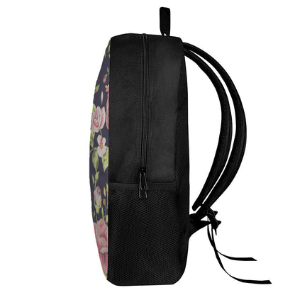 Vintage Rose Floral Flower Pattern Print 17 Inch Backpack