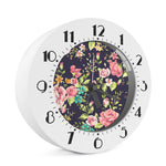 Vintage Rose Floral Flower Pattern Print Alarm Clock
