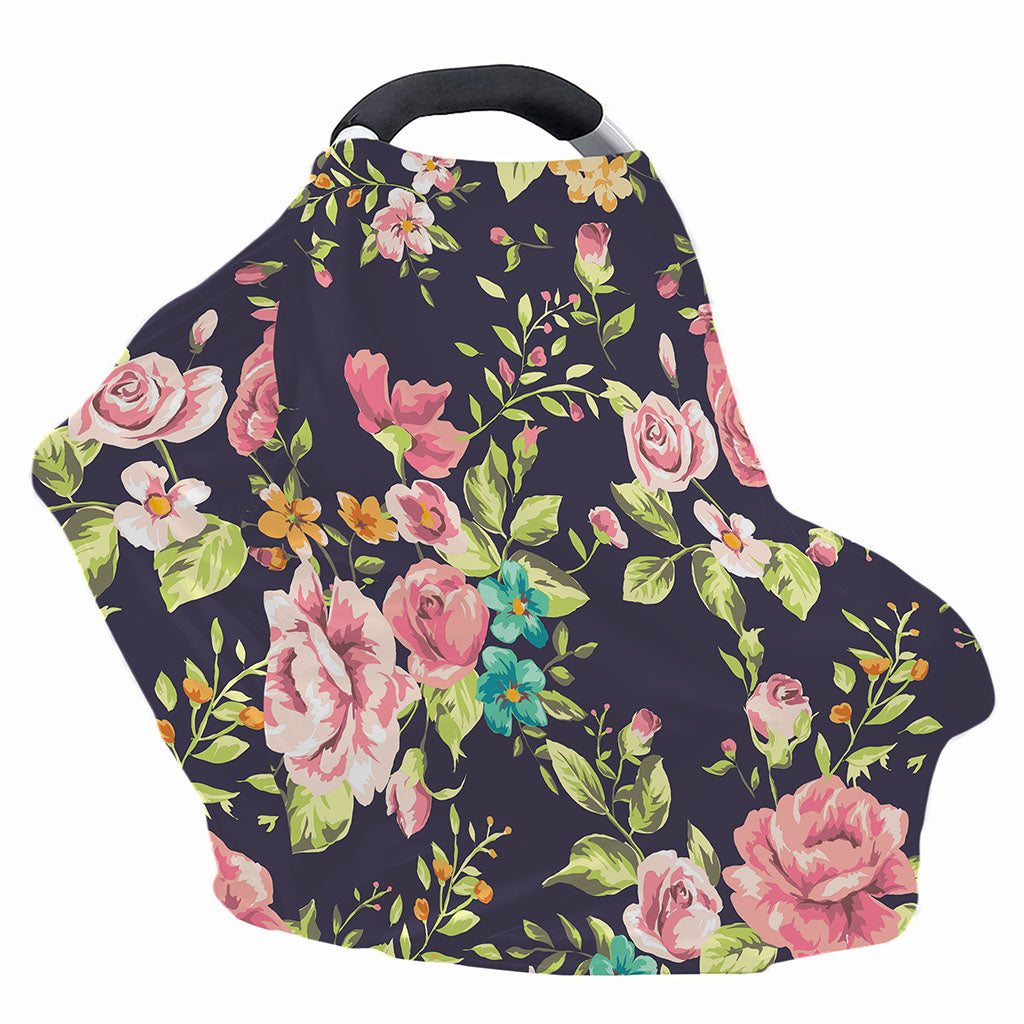 Vintage Rose Floral Flower Pattern Print Baby Seat Cover