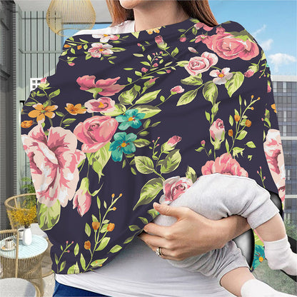 Vintage Rose Floral Flower Pattern Print Baby Seat Cover