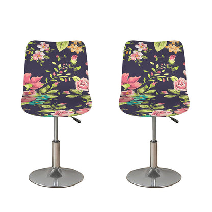 Vintage Rose Floral Flower Pattern Print Bar Stool Covers