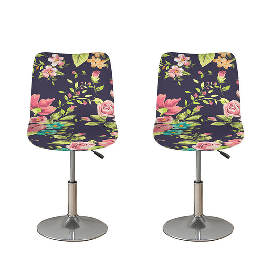Vintage Rose Floral Flower Pattern Print Bar Stool Covers