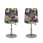 Vintage Rose Floral Flower Pattern Print Bar Stool Covers