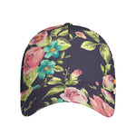 Vintage Rose Floral Flower Pattern Print Baseball Cap