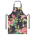 Vintage Rose Floral Flower Pattern Print Bib Apron With Pocket
