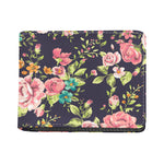 Vintage Rose Floral Flower Pattern Print Bifold Wallet
