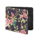 Vintage Rose Floral Flower Pattern Print Bifold Wallet