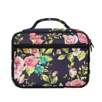 Vintage Rose Floral Flower Pattern Print Briefcase Bible Bag