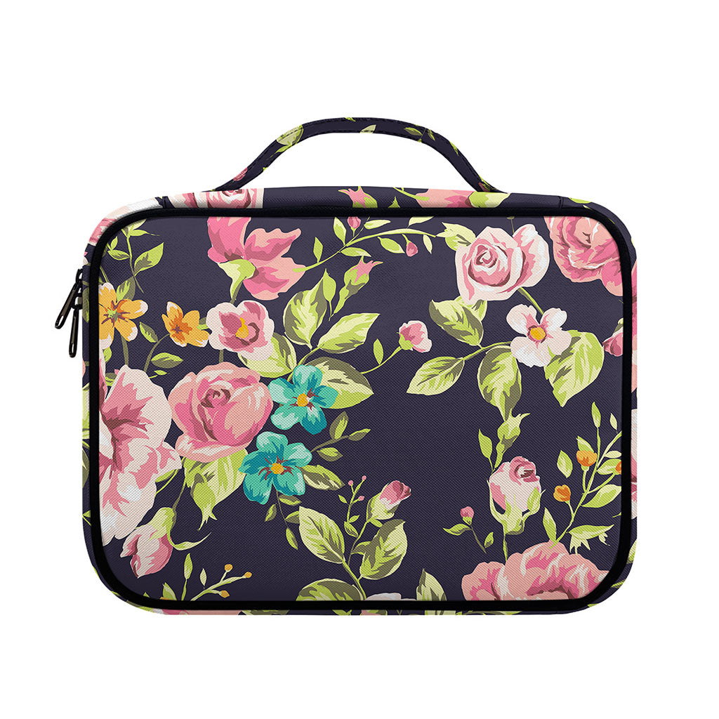 Vintage Rose Floral Flower Pattern Print Briefcase Bible Bag
